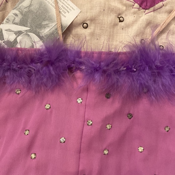 Unique Vintage Marabou Feather & Diamond Dress - Picture 10 of 10